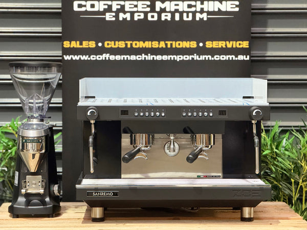 Brand New Sanremo Zoe Competition Standard 2 Group Coffee Machine Machine & Mazzer Super Jolly V Pro Package