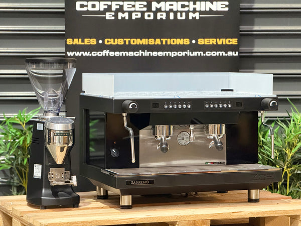 Brand New Sanremo Zoe Competition Standard 2 Group Coffee Machine Machine & Mazzer Super Jolly V Pro Package