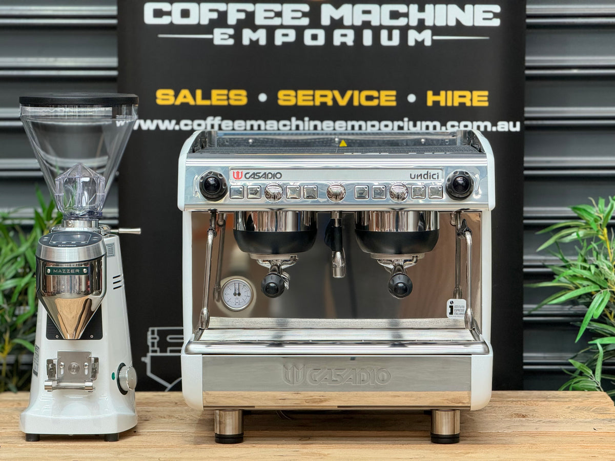Brand New Casadio Undici 2 Group Compact Coffee Machine & Mazzer Super