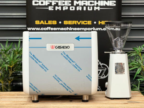 Brand New Casadio Undici 2 Group Compact Coffee Machine & Mazzer Super Jolly V Pro Electronic Coffee Grinder Package