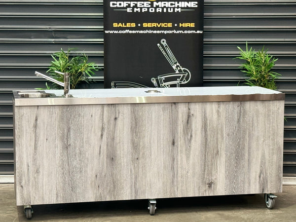 Brand New Stainless Steel 200cm Coffee Cart with the Works - Native Grey