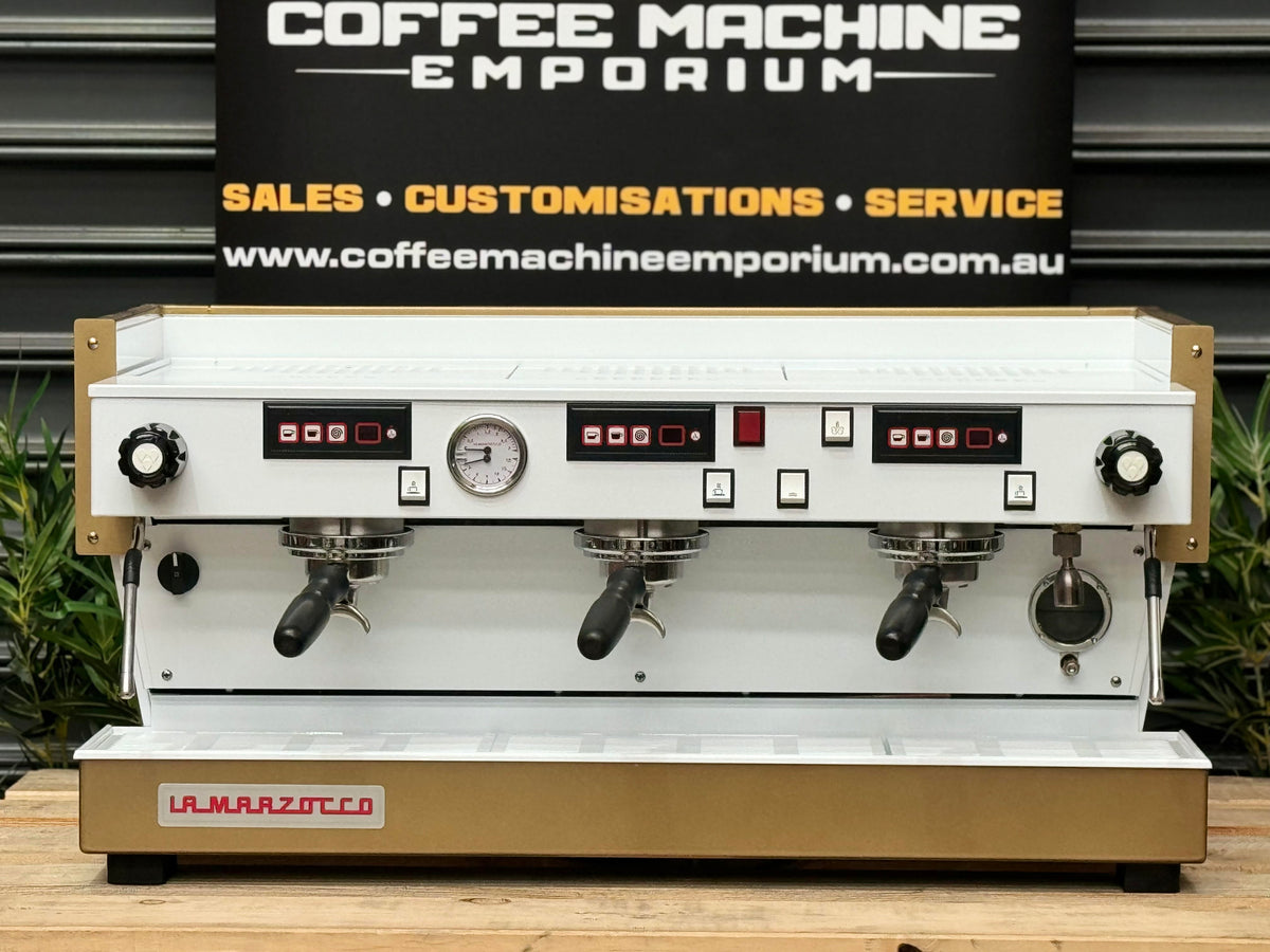 La Marzocco Linea Classic AV Group Coffee Machine White and Gold
