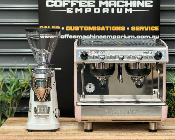 Brand New Casadio Undici 2 Group Compact Coffee Machine & Mazzer Super Jolly V Pro Electronic Grinder Package