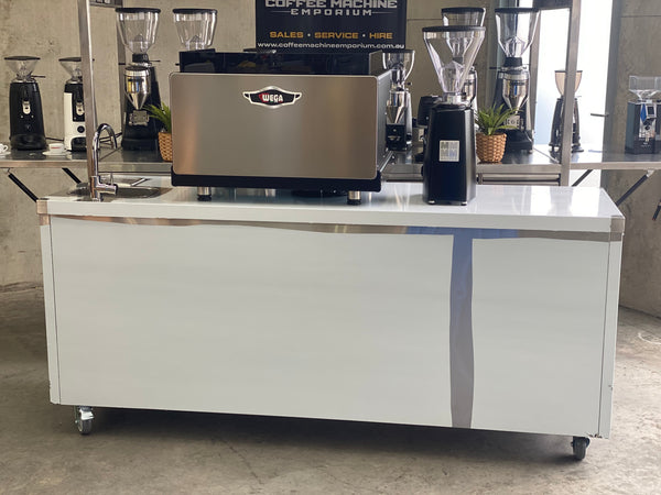 Brand New Stainless Steel 200cm Coffee Cart - Wega Pegaso Package