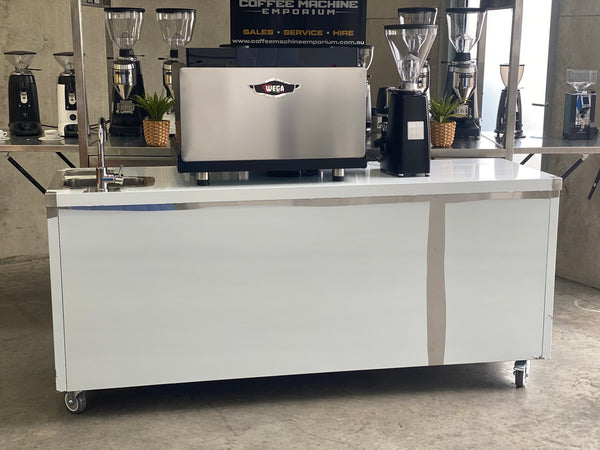 Brand New Stainless Steel 200cm Coffee Cart - Wega Pegaso Package