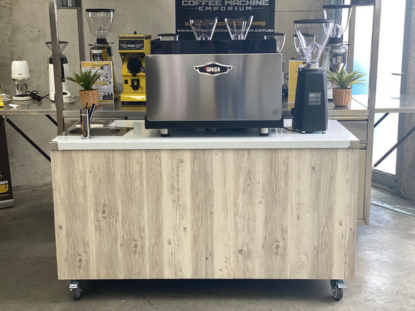 Brand New Stainless Steel 160cm Coffee Cart - Wega Pegaso Package