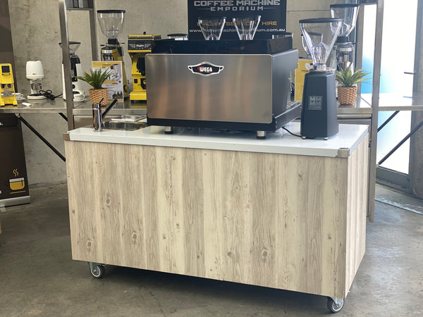 Brand New Stainless Steel 160cm Coffee Cart - Wega Pegaso Package