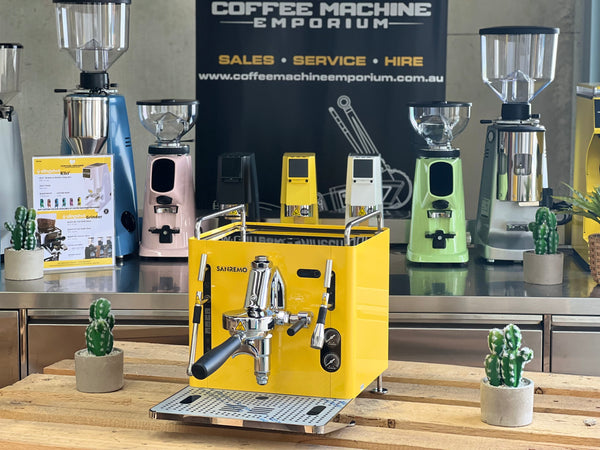 Brand New Sanremo Cube 1 Group Coffee Machine - York Yellow