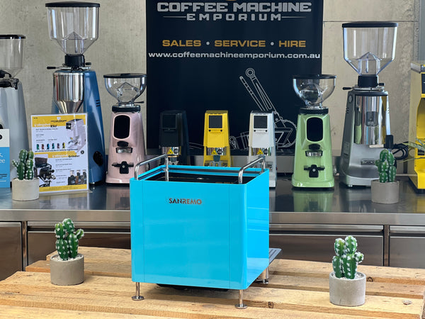 Brand New Sanremo Cube 1 Group Coffee Machine - Azure Lake Blue
