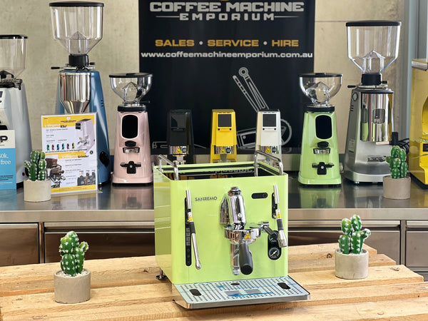 Brand New Sanremo Cube 1 Group Coffee Machine - Matcha Green
