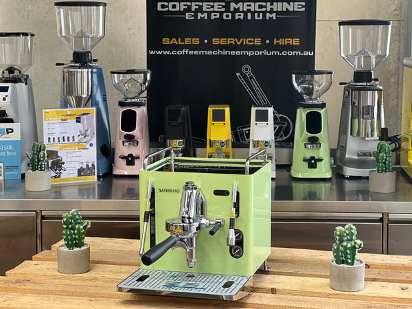 Brand New Sanremo Cube 1 Group Coffee Machine - Matcha Green
