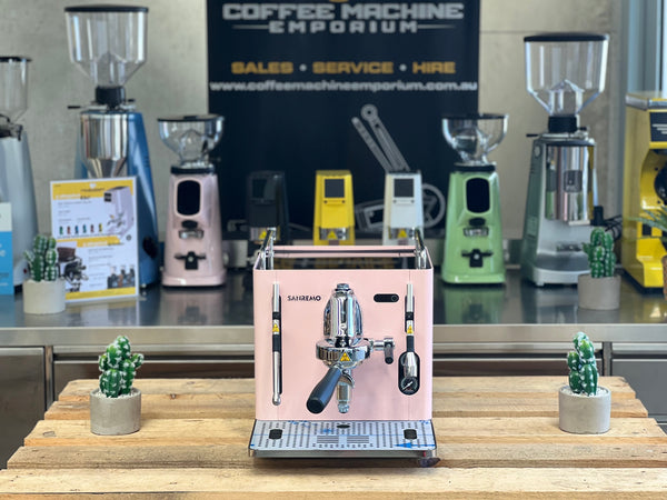 Brand New Sanremo Cube 1 Group Coffee Machine - Candy Pink