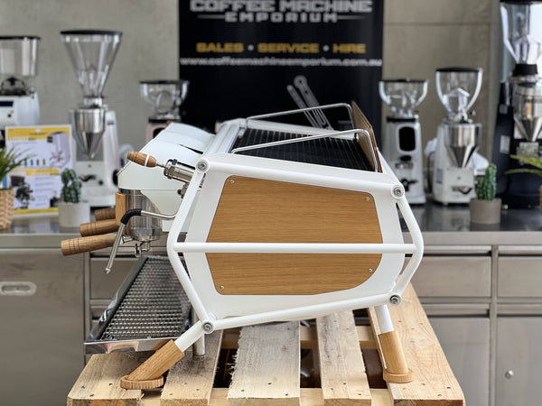 Sanremo Cafe Racer 3 Group Coffee Machine -  White & Wood