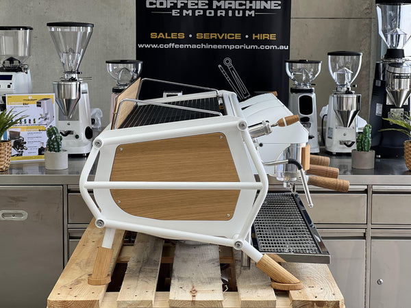 Sanremo Cafe Racer 3 Group Coffee Machine -  White & Wood