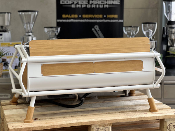 Sanremo Cafe Racer 3 Group Coffee Machine -  White & Wood