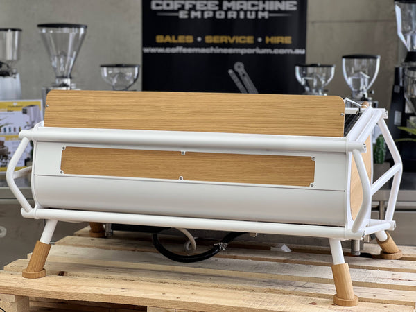 Sanremo Cafe Racer 3 Group Coffee Machine -  White & Wood