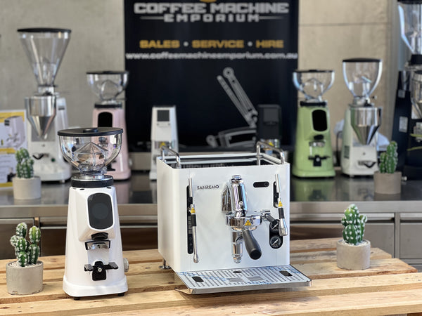Brand New Sanremo Cube 1 Group Coffee Machine & AllGround Grinder Package - Matt FInish
