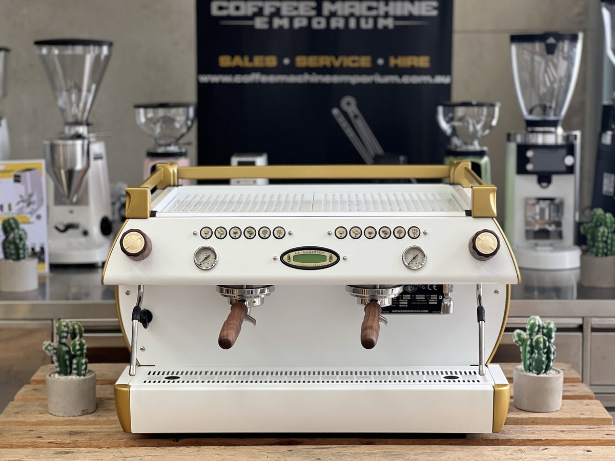 La Marzocco GB5 2 Group Coffee Machine - White & Gold – Coffee Machine