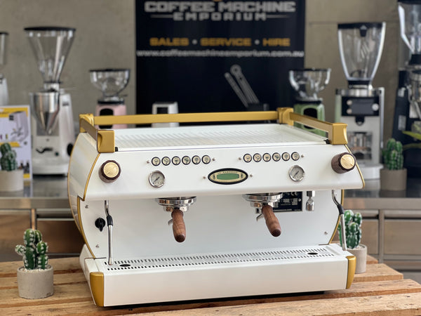 La Marzocco GB5 2 Group Coffee Machine - White & Gold