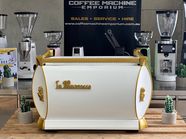 La Marzocco GB5 2 Group Coffee Machine - White & Gold