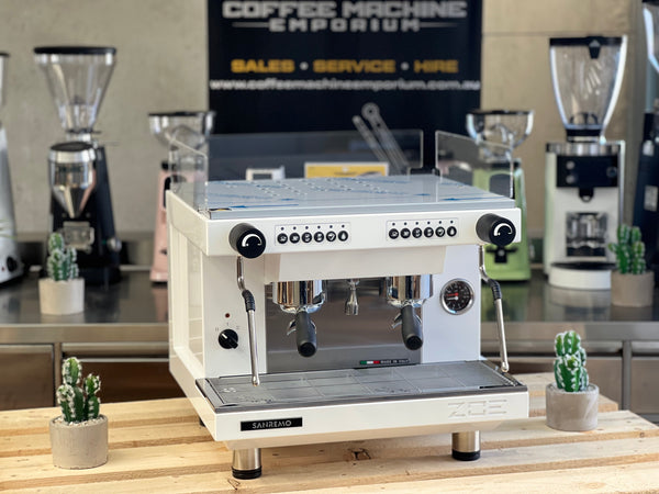 Brand New Sanremo Zoe Compact 2 Group Coffee Machine - Matt White
