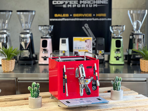 Brand New Sanremo Cube 1 Group Coffee Machine - Racing Red