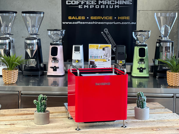 Brand New Sanremo Cube 1 Group Coffee Machine - Racing Red