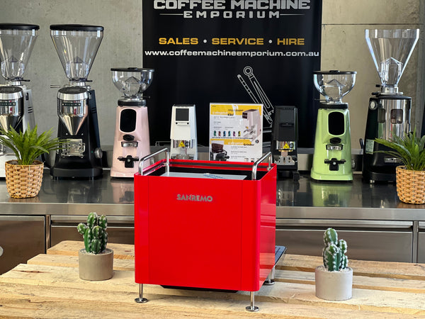 Brand New Sanremo Cube 1 Group Coffee Machine - Racing Red