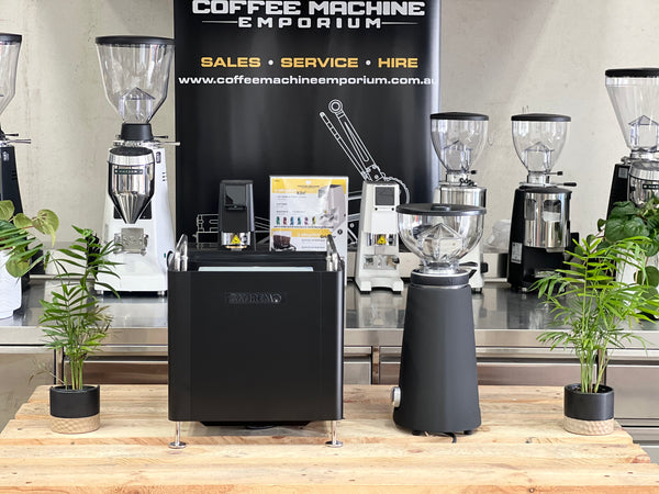 Brand New Sanremo Cube 1 Group Coffee Machine & AllGround Grinder Package - Matte Black