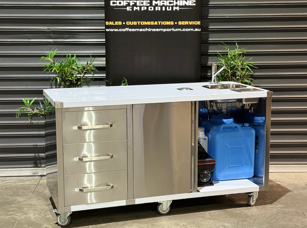 Brand New Stainless Steel 160cm Coffee Cart