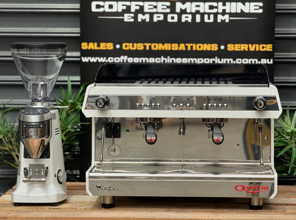 Brand New Astoria Tanya R 2 Group Coffee Machine & Mazzer Super Jolly V Pro Package - White