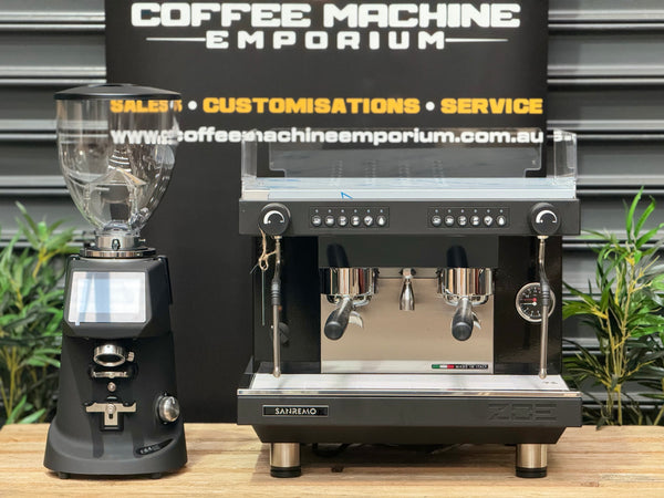 Brand New Sanremo Zoe Compact & Fiorenzato F64 EPro Grinder Package - Black