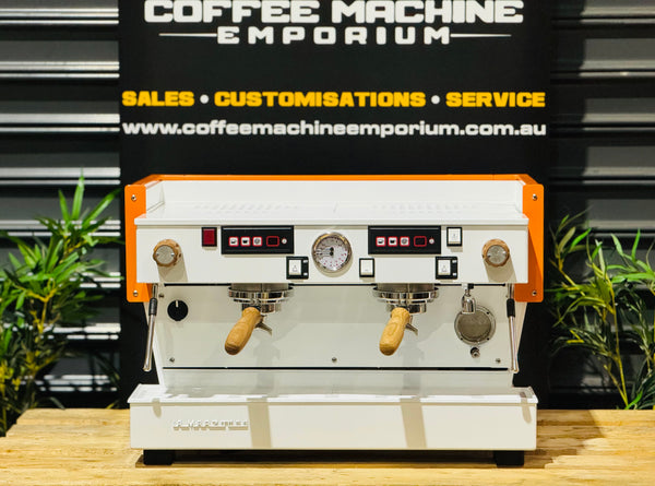 La Marzocco Linea Classic AV 2 Group Coffee Machine - White & Orange