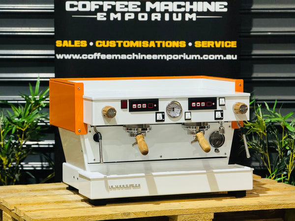 La Marzocco Linea Classic AV 2 Group Coffee Machine - White & Orange