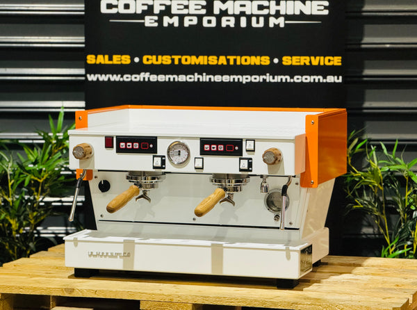 La Marzocco Linea Classic AV 2 Group Coffee Machine - White & Orange