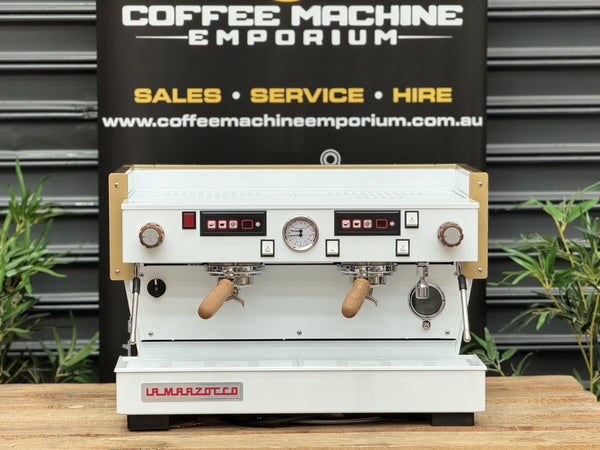 La Marzocco Linea Classic AV 2 Group Coffee Machine - White & Gold