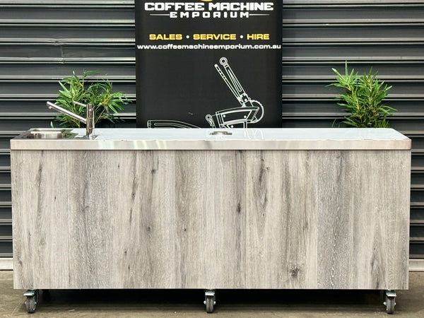 Brand New Stainless Steel 200cm Coffee Cart with the Works - Native Grey