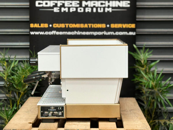 La Marzocco Linea Classic AV 3 Group Coffee Machine - White and Gold