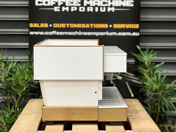 La Marzocco Linea Classic AV 3 Group Coffee Machine - White and Gold