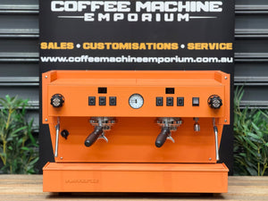 La Marzocco Linea Classic S 2 Group Commercial Coffee Machine in Striking Orange finish Australia