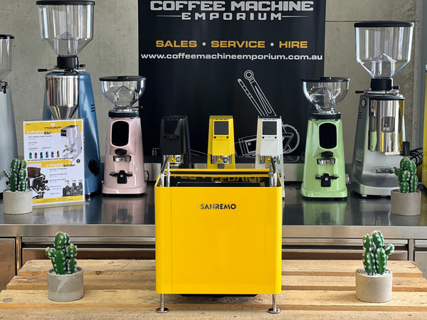 Brand New Sanremo Cube 1 Group Coffee Machine - York Yellow