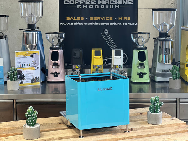 Brand New Sanremo Cube 1 Group Coffee Machine - Azure Lake Blue