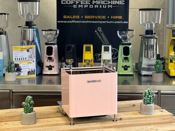 Brand New Sanremo Cube 1 Group Coffee Machine - Candy Pink