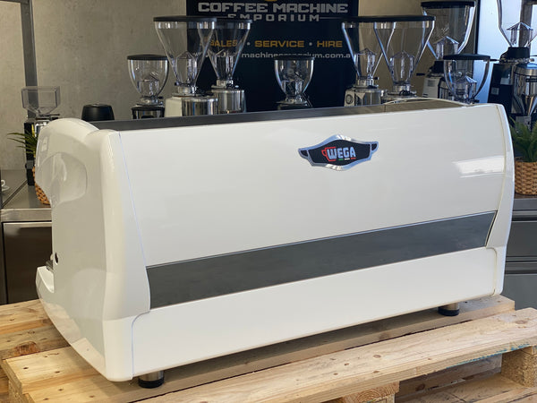 Wega Polaris High Cup 3 Group Coffee Machine - Gloss White