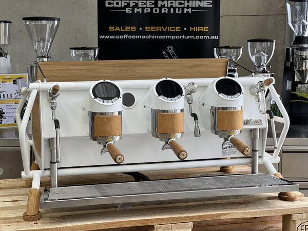 Sanremo Cafe Racer 3 Group Coffee Machine -  White & Wood