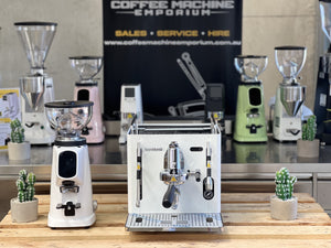 Brand New Sanremo Cube 1 Group Coffee Machine & AllGround Grinder Package - Matt White