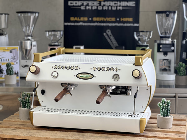 La Marzocco GB5 2 Group Coffee Machine - White & Gold