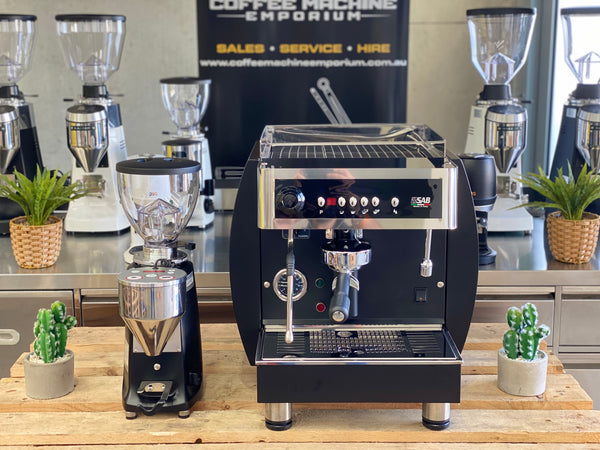 Brand New SAB Elegance 1 Group Coffee Machine & Mazzer Mini Electronic Package