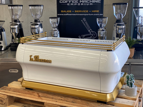La Marzocco FB80 3 Group Coffee Machine - White & Gold