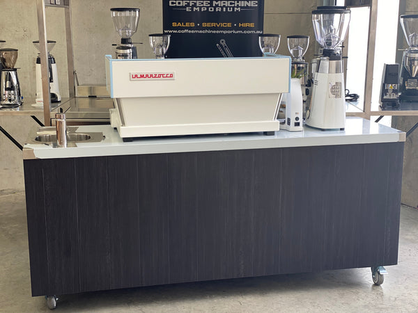 Brand New Stainless Steel 200cm Coffee Cart - No Doors La Marzocco Linea Classic 3 group Package